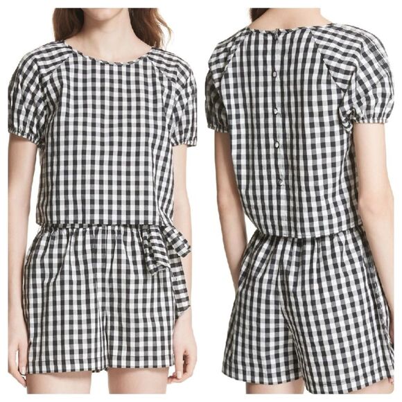 Joie Cleantha Black & White Gingham High Waisted Shorts Size L NWT - Picture 9 of 10